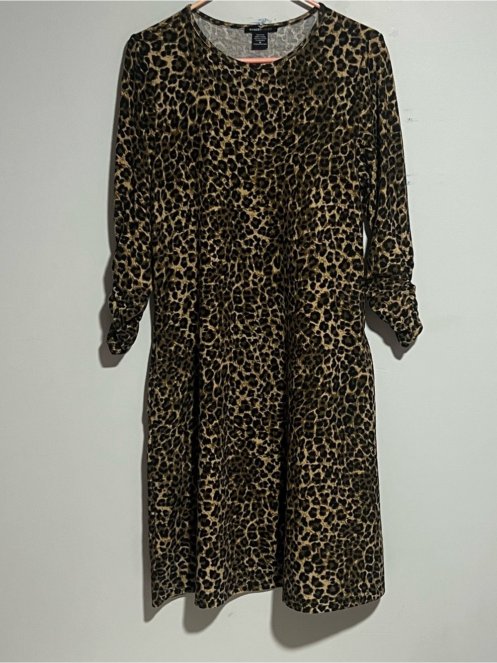 Leopard Print Fit & Flare Dress - Brown/Black #0035